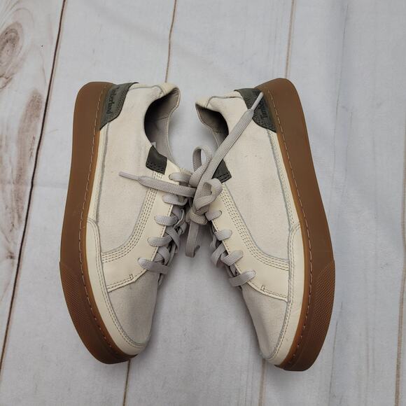 Timberland Earthkeepers Atlanta cream canvas green leather sneakers low shoes - Picture 4 of 11
